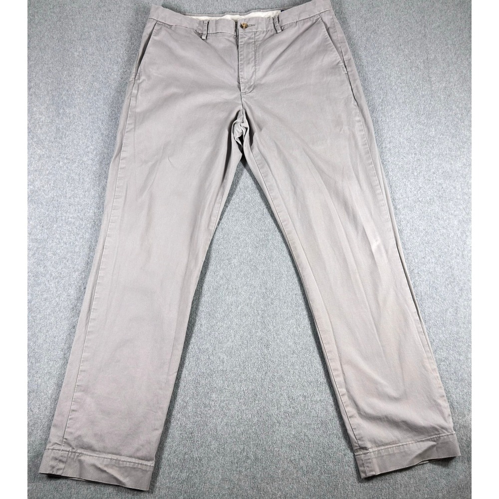 Polo Ralph Lauren Pants Mens 34x32 (31") Grey Stretch Straight Preppy Chino Flat